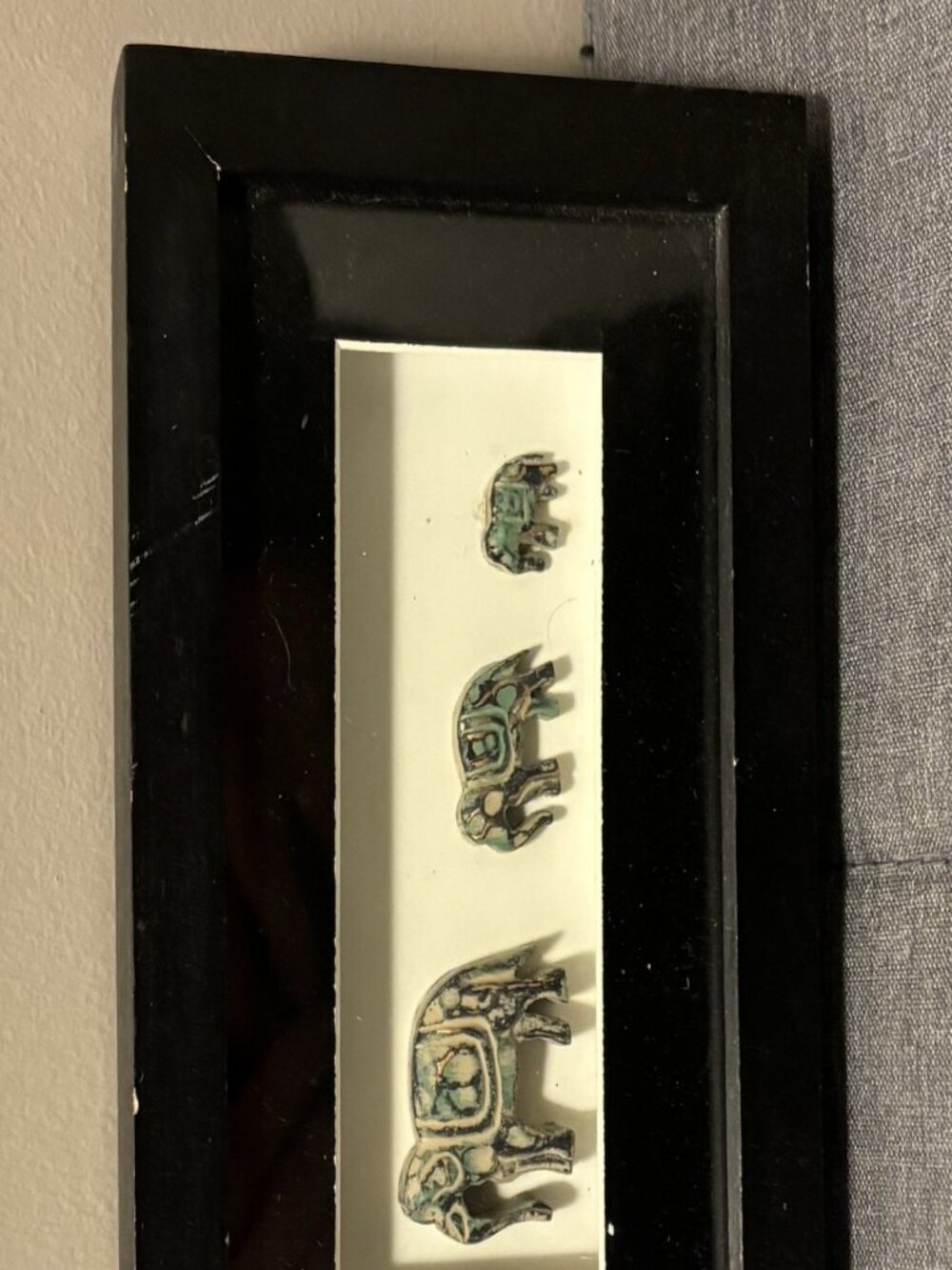Small Elephant Wall Art 3D Shadow Box Style Home Decor Hanging